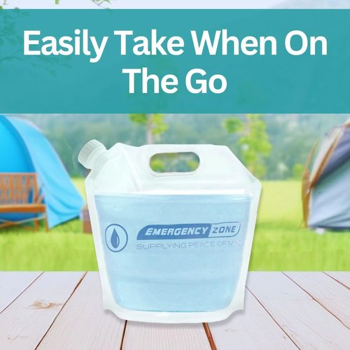 4 Liter/1-Gal Water Pouch for Emergency Water/Food Storage, Camping, and Hurricane Supplies for Home | Compact Collapsible Water Container