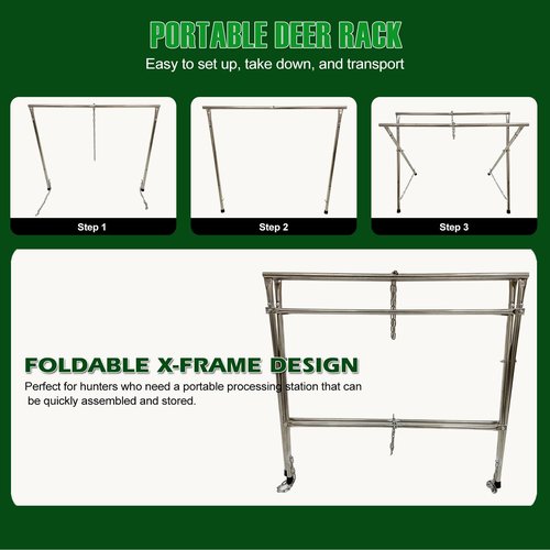 Smarkey Deer Game Hunting Hoist Processing Rack Stand, Skinning Station Equipment Hide Tools for Hog Goat Sheep Boar Animal Field Dressing Cleaning Butchering