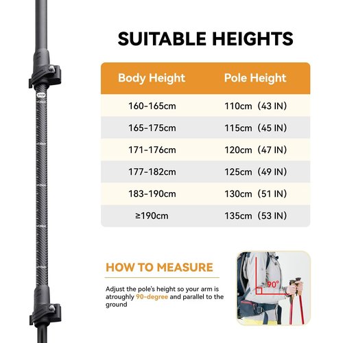 Twsitte Collapsible Hiking Poles,1 Poles Lightweight Aluminum Adjustable Walking Poles,Carbon Fiber Trekking Poles with Flip Lock and EVA Grips Suitable for All Kinds of Travel (Black)