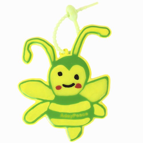 AdayPeace Safety Reflector Fun,Glow Bee-Fun-to-Wear,Ultra Bright,Glow in the Dark Carabiner,Night Reflective Keychain,Safety Keychain,Lightning Bee Keychain Hanging Rings for Kids,Bags,Backpack-Made in Green(green)