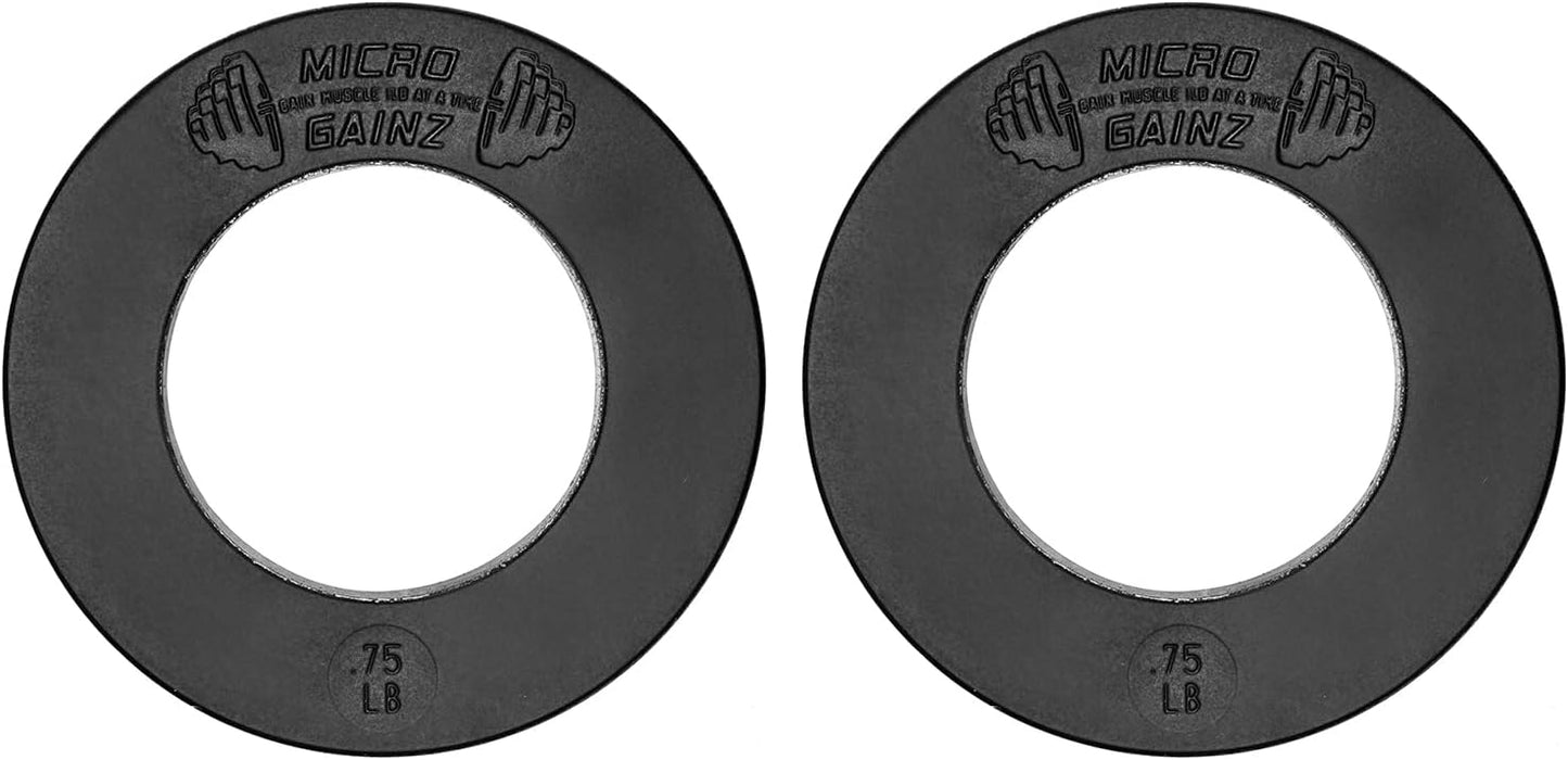Micro Gainz Calibrated Fractional Weight Plate Set of 2 Plates, Choose Set (.25LB-1.25LB), Designed for Olympic Barbells for Strength Training & Micro Loading Bar Weights, Made in USA