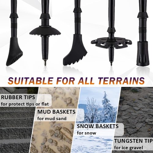 Hiking Poles - AYAMAYA Telescopic Collapsible Trekking Poles with Quick Twist Lock System - Lightweight Aluminum Alloy Telescopic Walking Sticks for Hiking Backpacking Mountaining Seniors Balance