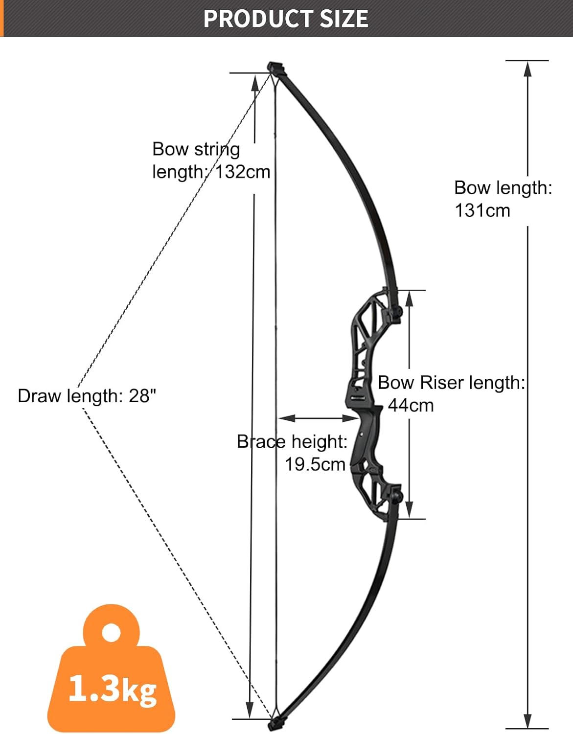 Toparchery Archery Takedown Recurve Bow Hunting Long Bow Alloy Riser - Right Hand Black - Draw Weight 30lbs 40lbs - with Arrow Sight, Arrow Brush