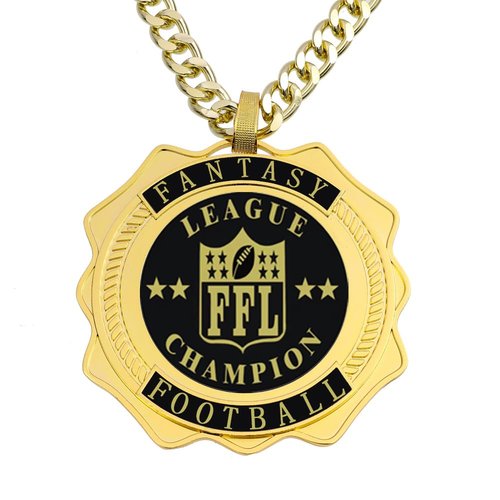 noblehead Fantasy Football Championship Chain Medal Trophy Ring Award Gift for Tournament or League Champion Winner (Gold)