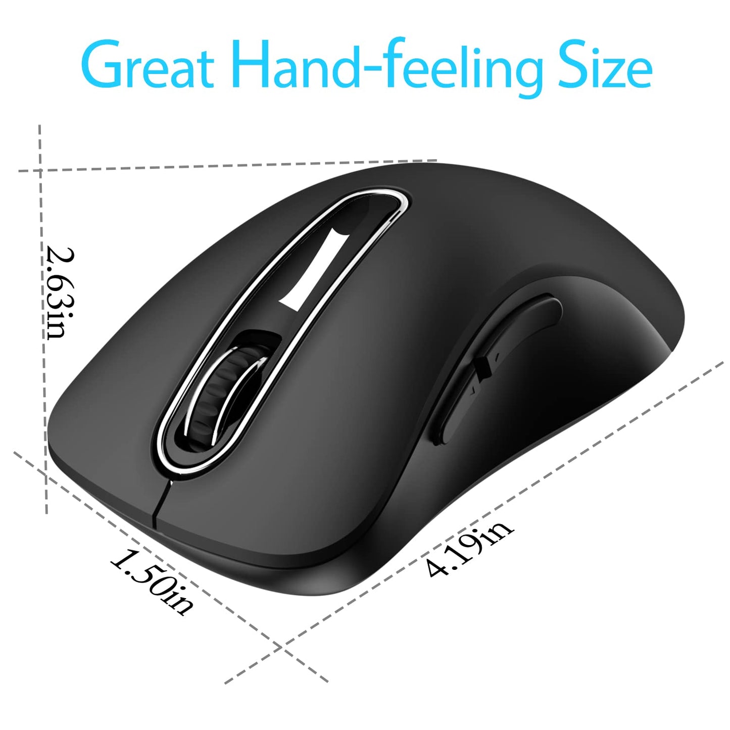memzuoix 2.4G Wireless Mouse, 1400 DPI Mobile Optical Cordless Mouse with USB Receiver, Portable Computer Mice for Laptop, PC, Desktop, MacBook, 5 Buttons, Red