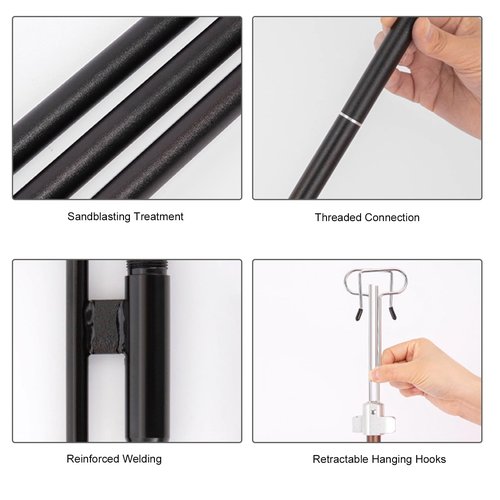 HXBER Portable Camping Folding Lamp Pole Lightweight Collapsible Aluminum Lantern Stand Outdoor Light Hanger Holder Stick for Camping Hiking Fishing Garden BBQ