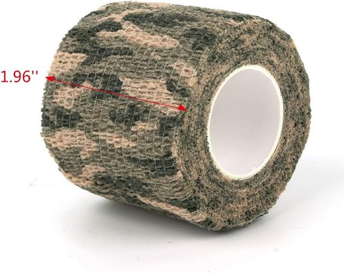 AIRSSON 6 Rolls Camo Tape Camouflage Form Wrap 1.96'' x 177'' Self-Adhesive Camo Stretch Bandage for Flashlights Bicycle Camera