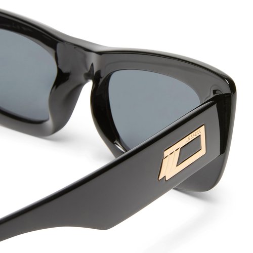 Le Specs Dopamine Sunglasses - Black, Rectangle, Unisex, Classic Retro Style