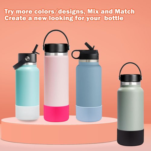 LUCKINEE 2pc Protective Silicone Boot Bumper for Hydro Flask Wide Mouth, Silicone Base Sleeve for Hydro Water Bottle and Other Brand Water Bottle accessories(Boot size: 2.83inch Bottom Diameter)