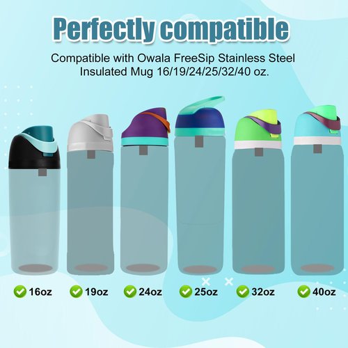 2pcs Bottle Button & Lid Replacement Stopper for Owala FreeSip 24/32oz, BPA-Free Silicone Water Bottle Stopper Push Button Switch Spring Replacement Parts for Owala 16/19/24/32/40oz Bottle Accessories