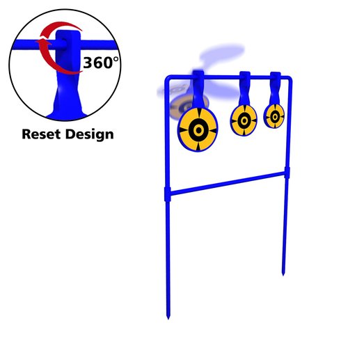 Atflbox 2X High Caliber Spinner Auto Reset Steel Target for Centerfire Handguns Up to .44 Magnum Outdoor Target Shooting