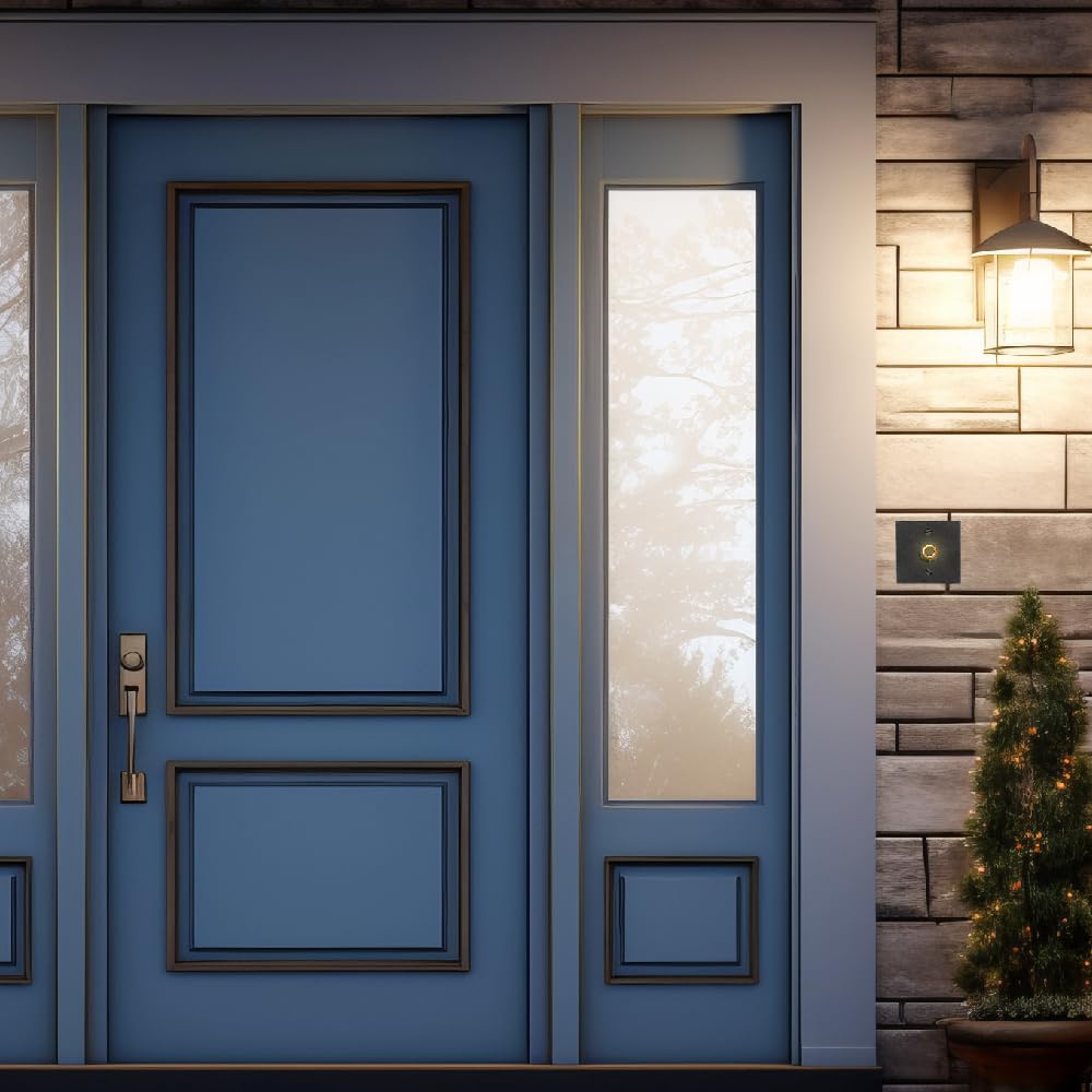 Newhouse Hardware Rectangular Lighted Wired Metal Doorbell Button in Black BT6BL, for Doorbell Chime, Buzzer, or Ringer, Door Bell Button Only, Buzzer Button with LED Button Light