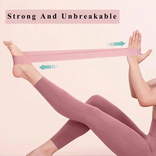 Resistance Loop Exercise Bands with Instruction Guide and Carry Bag, 5 Set of Stretch Bands for Booty Legs Pilates Flexbands,Pink
