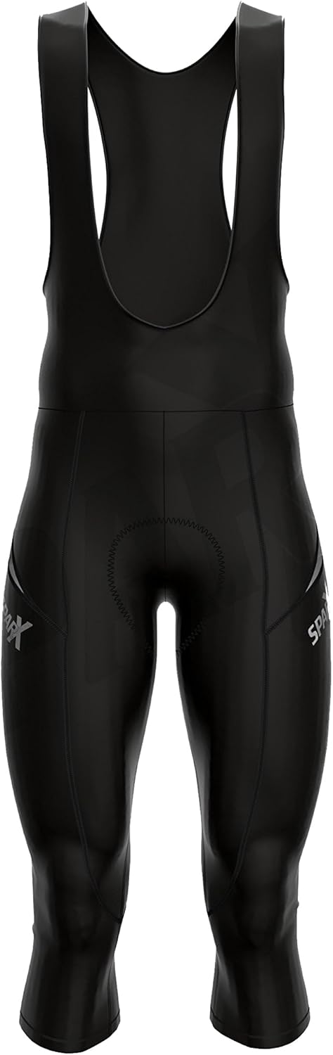 Sparx Men's Elite Super Roubaix Thermal Cycling 3/4 Bib Tights Bib Knicker Coolmax Padded