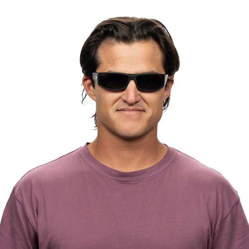 Spy Optic Men's Cooper Rectangular Sunglasses, Matte Black-Happy Gray Green, 60mm