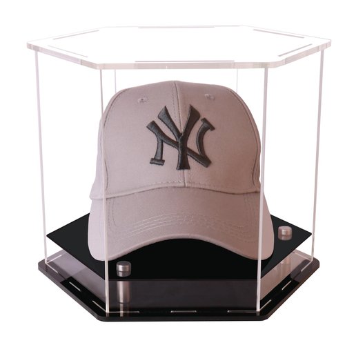 Hat Display Case,Baseball Cap hat Box,Hexagons Clear Acrylic Display Case Baseball or Snapback Caps/Cap of Any Mini (10 inx 8.7 in x 7.9 in)