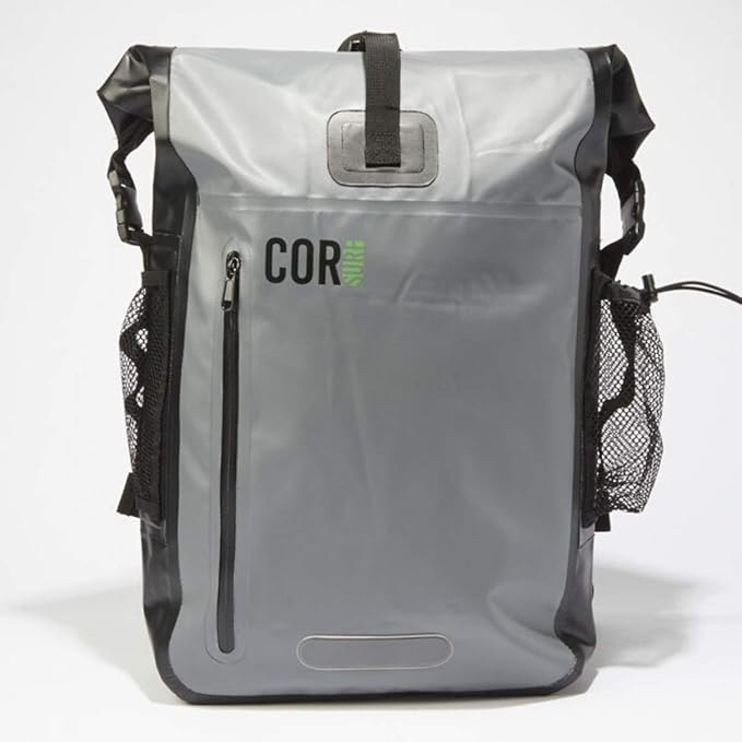 Waterproof Backpack with Laptop Sleeve | Heavy Duty Hiking, Kayak Dry Bag Backpack | Roll-Top Closure (40L Gray)