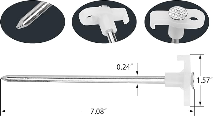 Tent Stakes, Galvanized Steel Pop Up Tent Stakes Pegs with Fluorescent Stopper for Pitching Camping Tents Canopy (White)
