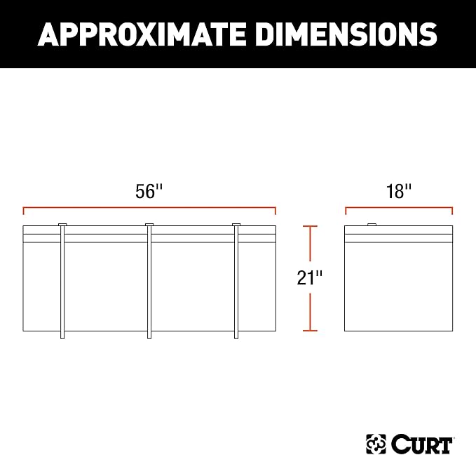 CURT 18210 56 x 18 x 21-Inch Weather-Resistant Black Vinyl Cargo Bag for Hitch Carrier