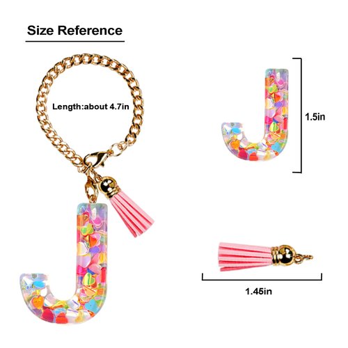Oudizz Letter Charm Accessories for Stanley Cup with Handle,Cute Initial Letter J Keychain Handle Charm for Stanley Tumbler,Stanley Cup Accessories for Women Girls
