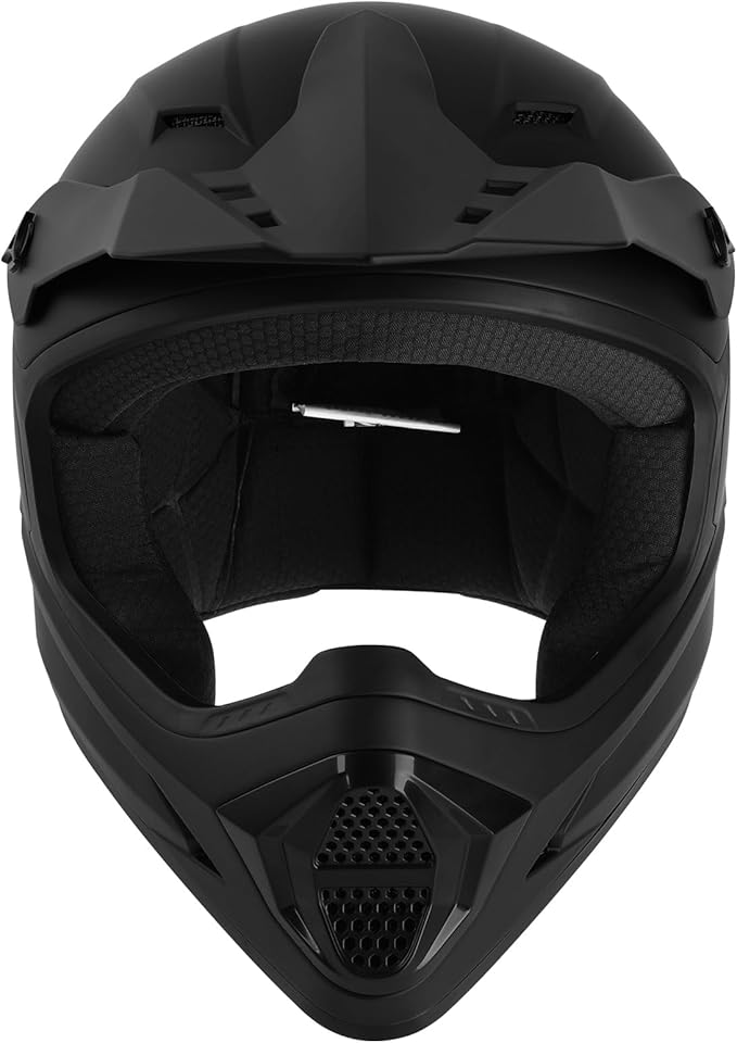 TCT-MOTORPARTS DOT Youth Kids Motocross ATV Full Face Helmets for Offroad Street Dirt Bike Go-Kart BMX MX Matte Black Medium