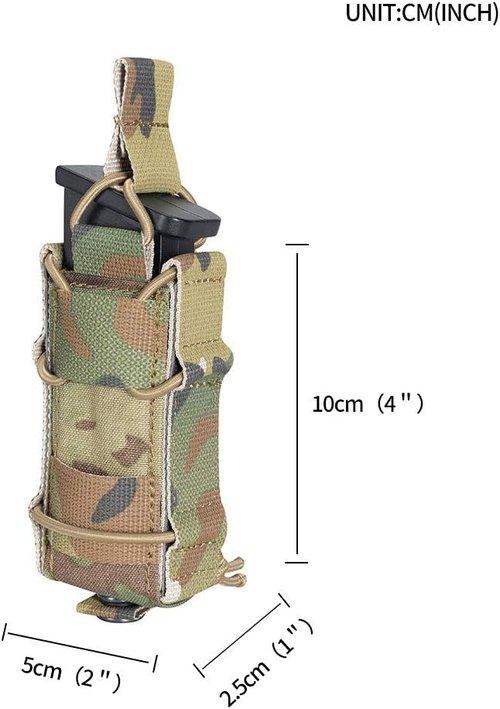 EXCELLENT ELITE SPANKER Open Top Single Pistol Mag Pouch Flashlight Holder Magazine for Glock19 M1911 Magazines (Multicam)