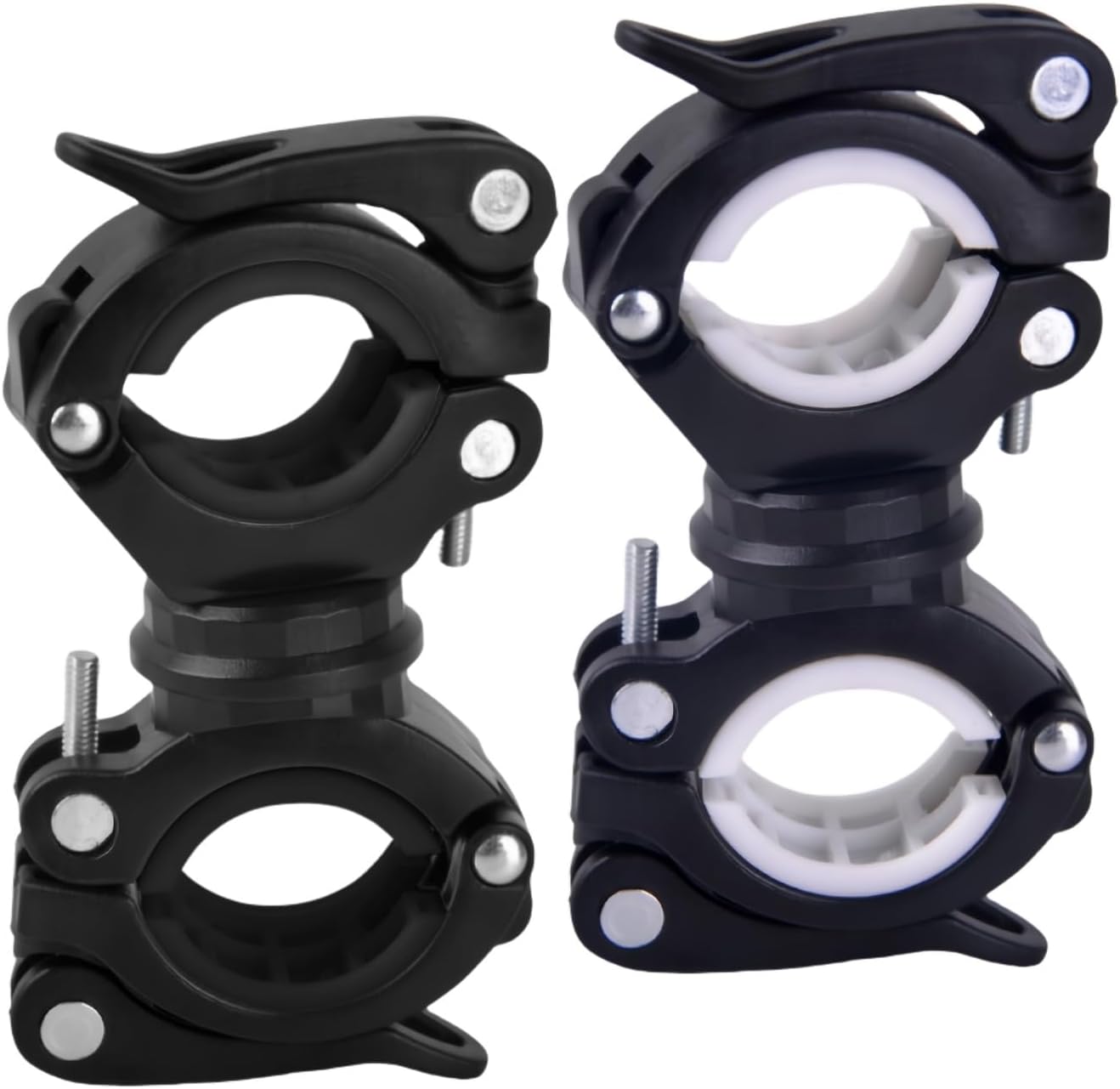 [2 Pack] Vonpri Flashlight Holder, Mount Bicycle Mounting Bracket Flashlight Holder Torch Clip 360º Rotation