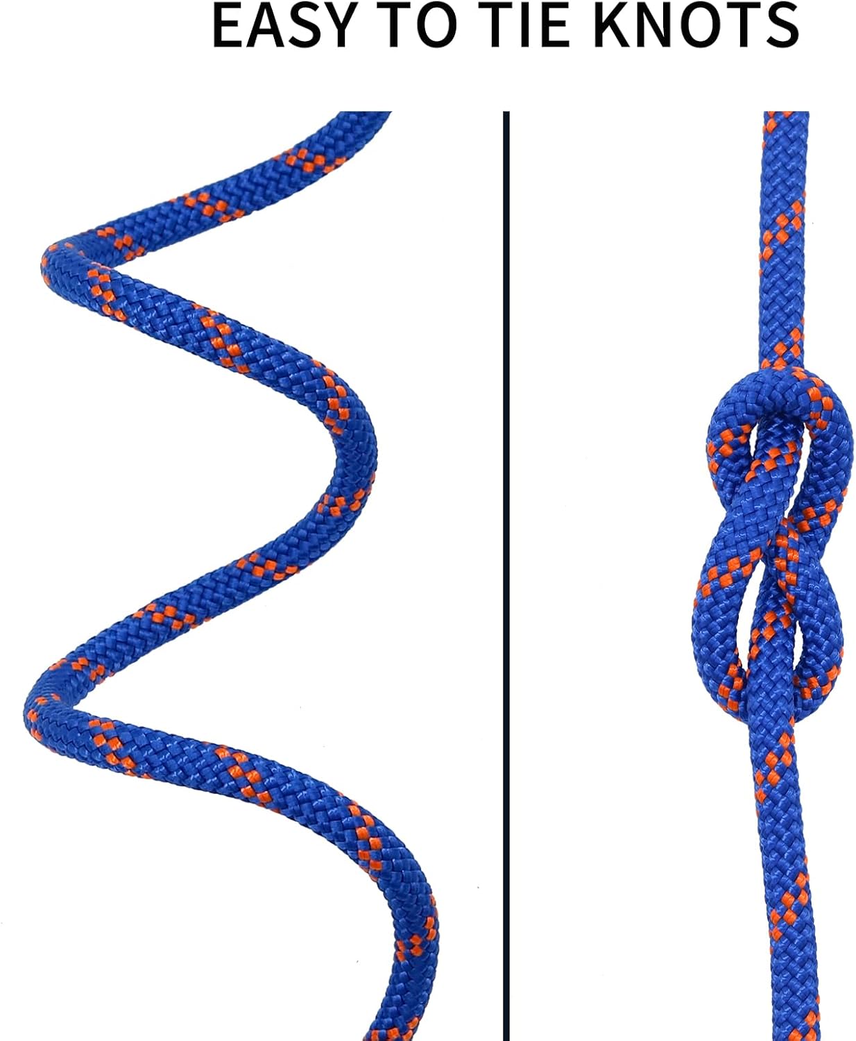 NewDoar 8mm Climbing Accessory Cord High Strength Rope Equipment for Mountain Climb, Fire Rescue Escape, Outdoor Survival, Camping (Polyester 20ft)