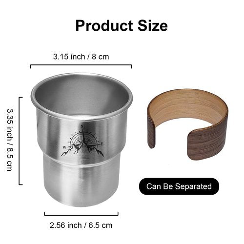 Jutasty Funny Stainless Steel Camping Coffee Cup for Camping Lover, Outdoor Camping Mug for Coffee Cold Beverages, Portable Camping Hiking Backpacking Travel Cup 9.5oz(280ml), Arctic Snow Mountain