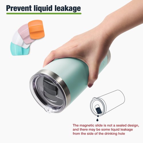 Magnetic Slider for YETI Lid,Compatible with YETI Rambler 8 oz,10 oz,14 oz,16 oz,20 oz,24 oz,30 oz Lids(Seafoam, White, Pink, Orange) 4 Pack