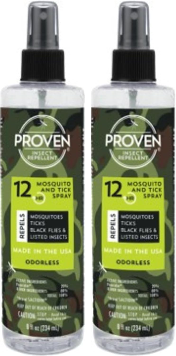 Proven Insect Repellent Spray, Keep Mosquitoes, Ticks and Flies Off, DEET Alternative Repellent, Up to 12-Hour Protection, Great for Camping or Hiking, 6 Ounce, Odorless Spray