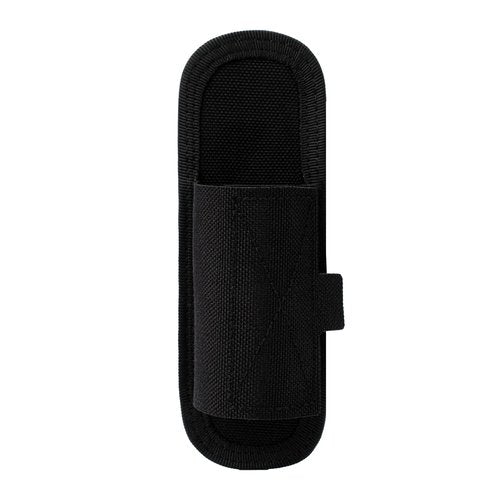 TACNEX Compact Tactical Flashlight Holster Duty Belt Flash Light Pouch MOLLE Vest Backpack Light Holder Adjustable Torch Carrier Stretchable Light Sheath fit 1"-1.25" Barrel Dia Vertical Carry BK
