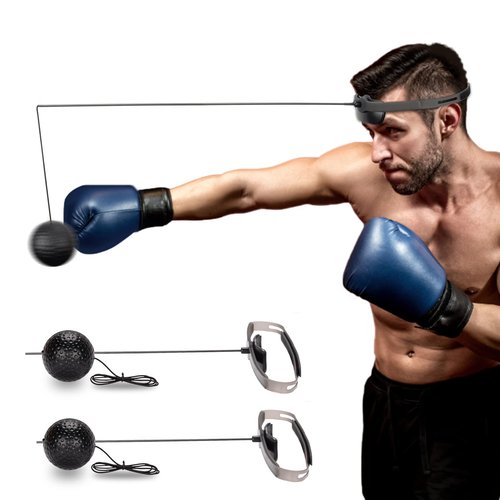Hikeen Boxing Reflex Ball, MMA Boxing Equipment Adjustable Length for Adults and Kids, Agility Training Punching Speed and Hand Eye Coordination Training 2 Difficulty Levels