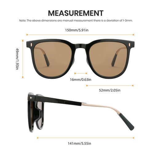 Cyxus Folding Sunglasses for Women Men UV400 Protection Ultralight Foldable Sunglasses For Driving Golf Black Brown P1576