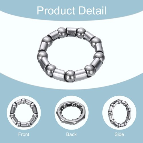 uxcell Bicycle Crank Ball Bearing 2/7Inch (8mm) x 9 Balls, 2pcs Replacement Ball Bearings for Mountain Bottom Bracket Bearings Bike Wheel Frame Bearing Repair