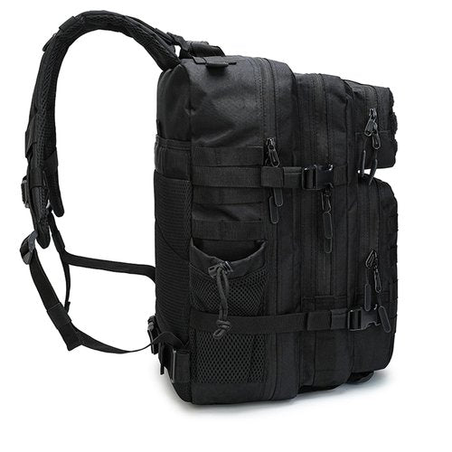 SEYATULLH Military Tactical Backpack 45L for Men & Women Bug Out Bag Assault pack Molle Daypack Hiking Trekking Rucksack (Black 1.0)