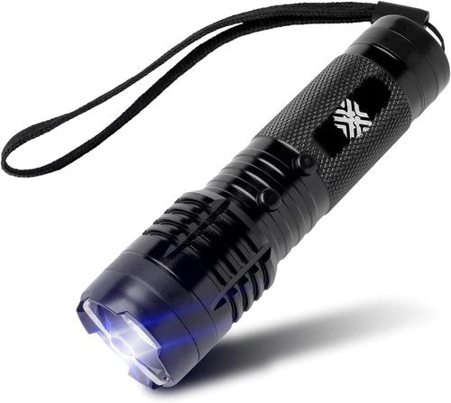 Pain Safari Shockwave Mini Tactical Flashlight | Ultra-Compact, Palm-Sized Design | 15,000 Volts & 2 Amps to Deter Attackers | 200-Lumen Flashlight | No License Needed | Rechargeable