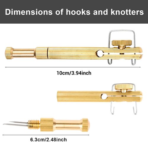 Fishing Line Hook Knot Tying Tool, Copper Practical Knot Line Tying Knotting Tool Portable Fast Fishing Tie Hook (2pcs)