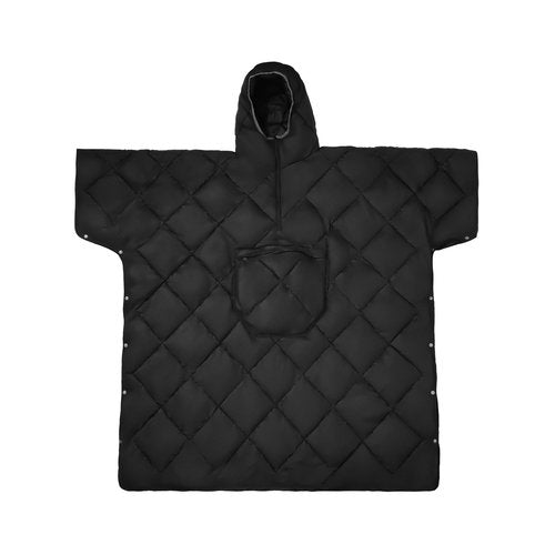 CPJCMP Wearable Camping Blanket Honcho Poncho - Stadium Blanket, Sleeping Bag for Adults, Packable Ultralight Warm & Waterproof for Cold Weather,Sports, Outdoor Camping, Hiking - Black