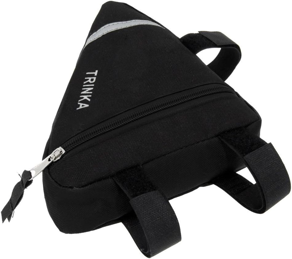 MOOCY Bicycle Bike Storage Bag Triangle Saddle Frame Strap-On Pouch for Cycling -Black