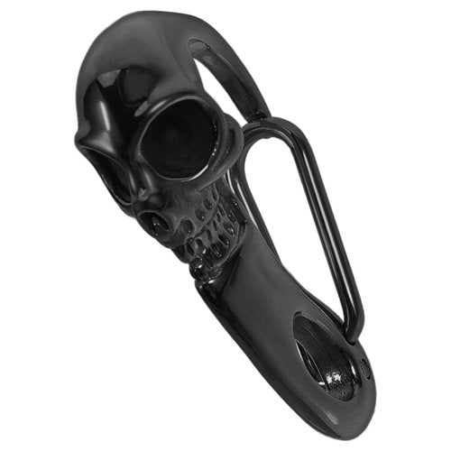 Holibanna Multipurpose Stainless Steel Skull Carabiner Keychain Heavy Duty with Innovative Clasp for DIY Accessories Unique Style for Men and Halloween Decor