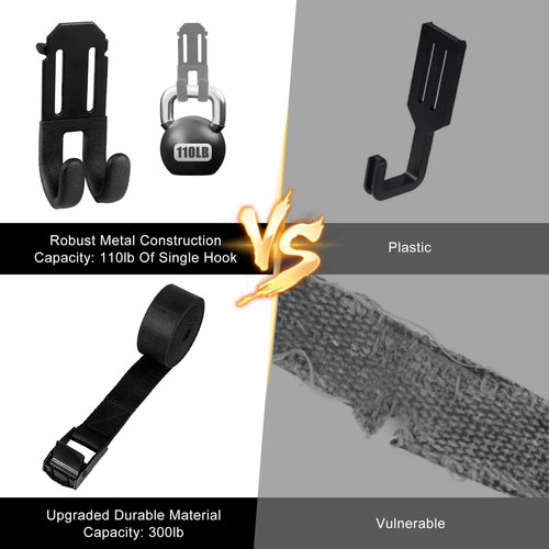 FUNANASUN Treestand Strap Hangers for Hunting Gear, Tree Saddle, Tree Stand Accessories, Bow Hanger, Archery Bow Hunting Gear with 3 Metal Gear Hooks