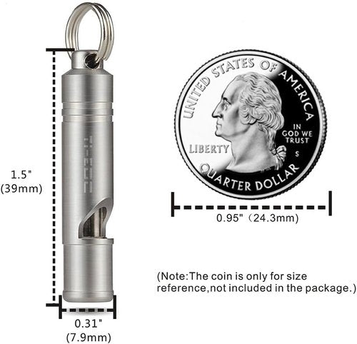 Loud Titanium Emergency Whistle Keychain for Survival, Hiking & Pet Training