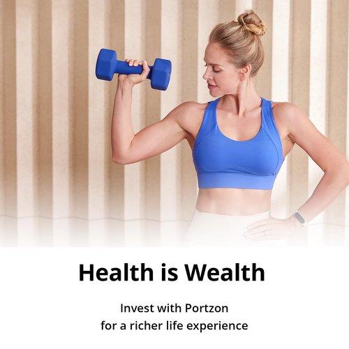 Portzon 10 Colors Options Compatible with Set of 2 Neoprene Dumbbell,1-20 LB, Anti-Slip, Anti-roll, Hex Shape