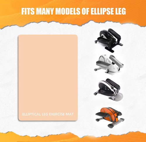 Non-Slip Workout Mat for Under Desk Ellipticals, Ellipse Leg Exerciser Machine Mat, 3mm Thick Exercise Equipment Mats, Improves Machine Stability & Protects The Floor, 23.62 x 16.92 Inches