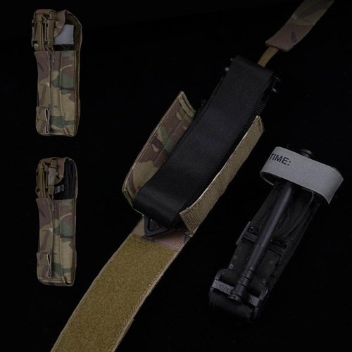 Quick Access IFAK Tourniquet Pouch Flat Open MOLLE Mount on Tactical Vest, Durable Nylon Medical Pouch with Hook Loop Sides Closure & Quick Buckle Fits SAM XT/CAT/SOF, etc(BLK)