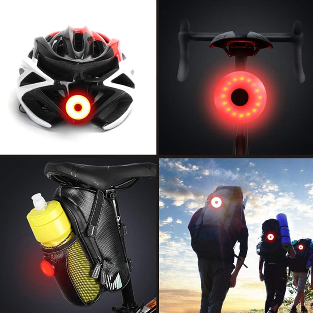WASAGA Bike Tail Light, Sport LED Rear Bike Light USB Rechargeable, Red High Intensity Bicycle Taillight Waterproof, Helmet Backpack LED Lamp Safety Warning Strobe Light