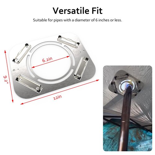 HIKERBRO Stove Jack Kit - Clip On Hot Tent Stove Jack, Stainless Steel Pipe Protector, Chimney Hole for Bell Tents, Yurts, Canvas Tent, Camping Stove Accessories