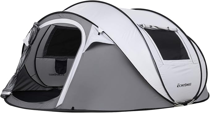 EchoSmile Camping Instant Pop Up Tent, 2/4/6/8/10 Person, Water Resistant Dome, Easy Setup for Camping Hiking and Outdoor, Portable with Carry Bag, 3 Season