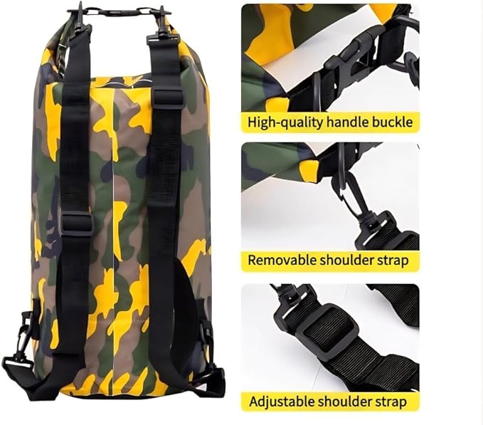 Waterproof Dry Bag Combo 5-30L Roll Top Dry Storage Bag Backpack for Kayaking Boating Beach Camping Travel Fishing, w/Phone Case & Collapsible Water Bottle & Sunglasses & Ear Band,Orange 30L
